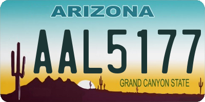 AZ license plate AAL5177