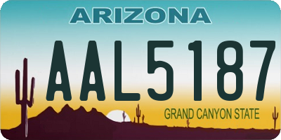 AZ license plate AAL5187