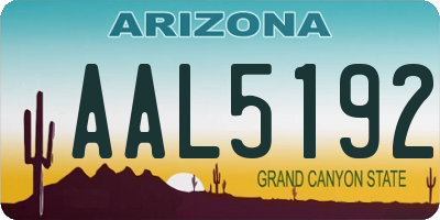 AZ license plate AAL5192