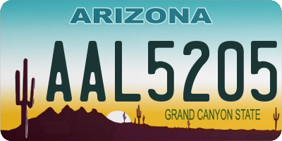 AZ license plate AAL5205