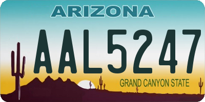 AZ license plate AAL5247