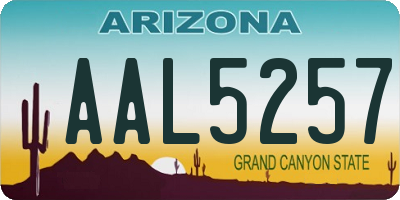 AZ license plate AAL5257