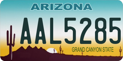 AZ license plate AAL5285