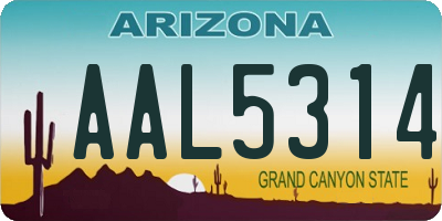 AZ license plate AAL5314