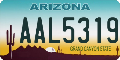AZ license plate AAL5319