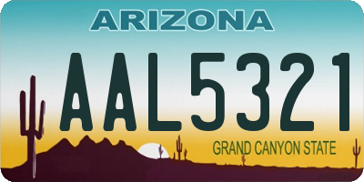 AZ license plate AAL5321