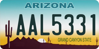 AZ license plate AAL5331
