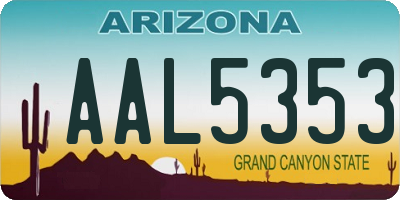 AZ license plate AAL5353