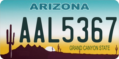 AZ license plate AAL5367