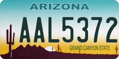 AZ license plate AAL5372