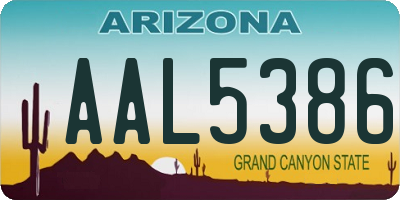 AZ license plate AAL5386