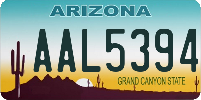 AZ license plate AAL5394