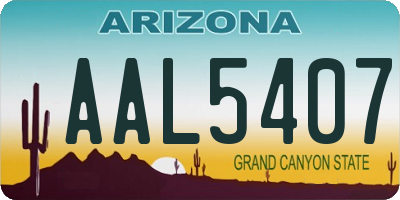 AZ license plate AAL5407