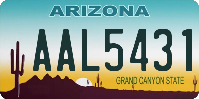 AZ license plate AAL5431