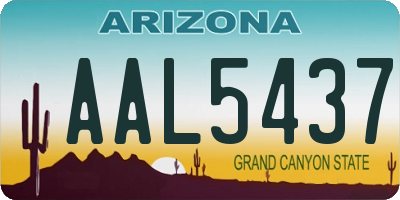 AZ license plate AAL5437