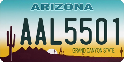 AZ license plate AAL5501