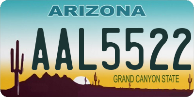 AZ license plate AAL5522