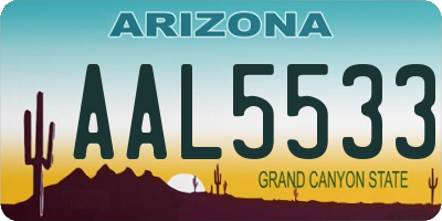 AZ license plate AAL5533