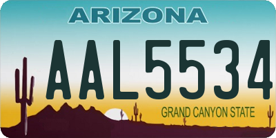 AZ license plate AAL5534