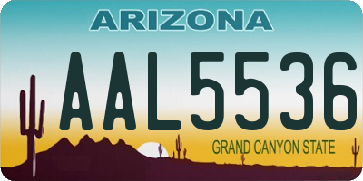 AZ license plate AAL5536