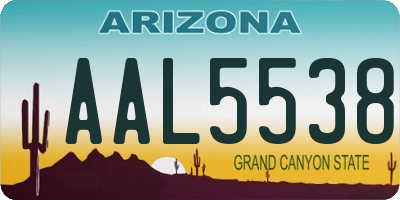 AZ license plate AAL5538