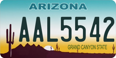 AZ license plate AAL5542