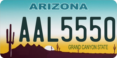 AZ license plate AAL5550