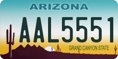 AZ license plate AAL5551