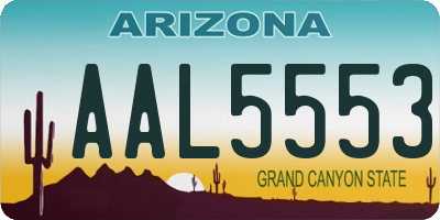 AZ license plate AAL5553