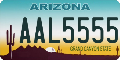 AZ license plate AAL5555