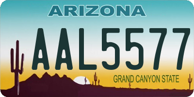 AZ license plate AAL5577