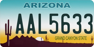 AZ license plate AAL5633