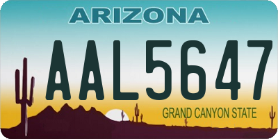 AZ license plate AAL5647