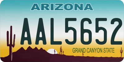 AZ license plate AAL5652