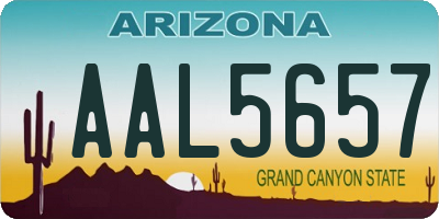 AZ license plate AAL5657