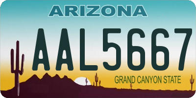 AZ license plate AAL5667