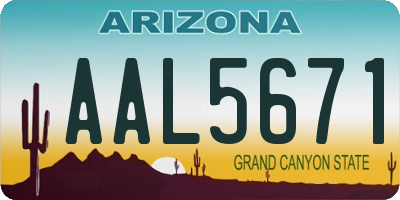 AZ license plate AAL5671