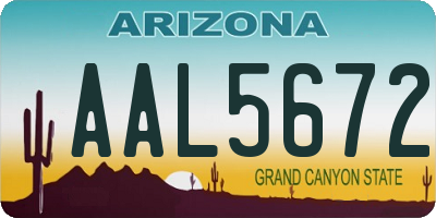 AZ license plate AAL5672