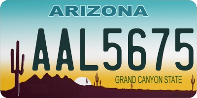 AZ license plate AAL5675