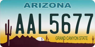 AZ license plate AAL5677