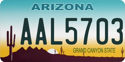 AZ license plate AAL5703