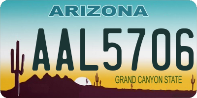 AZ license plate AAL5706