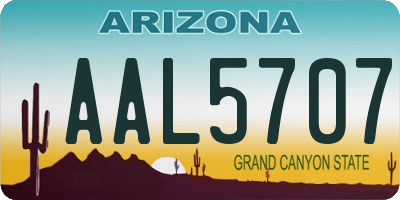 AZ license plate AAL5707