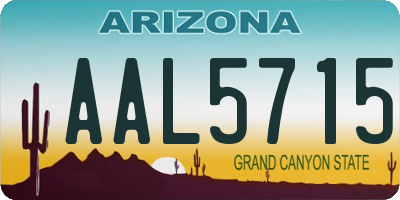 AZ license plate AAL5715