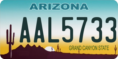 AZ license plate AAL5733