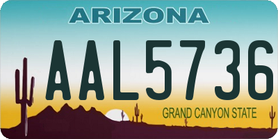 AZ license plate AAL5736