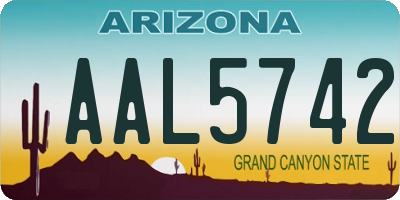 AZ license plate AAL5742