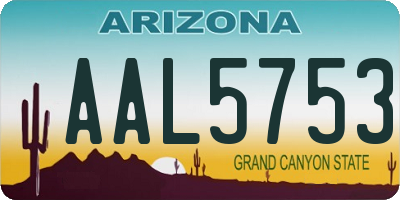 AZ license plate AAL5753