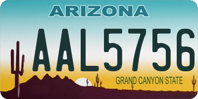 AZ license plate AAL5756
