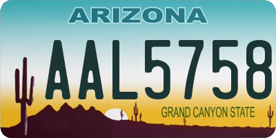 AZ license plate AAL5758